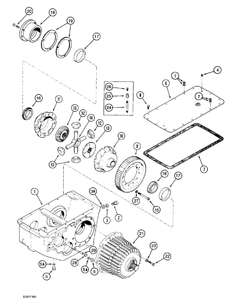 Схема запчастей Case IH 2166 - (6-50) - TRANSMISSION, HOUSING AND DIFFERENTIAL, PRIOR TO COMBINE P.I.N. JJC0182025 (03) - POWER TRAIN