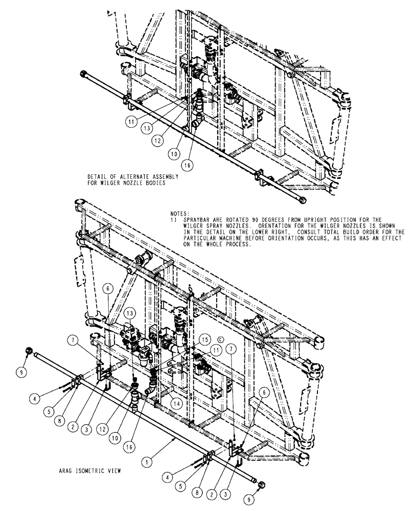 Схема запчастей Case IH SPX4410 - (09-031) - SPRAYBAR, CS, 20" OFF, 5 SECTION Liquid Plumbing