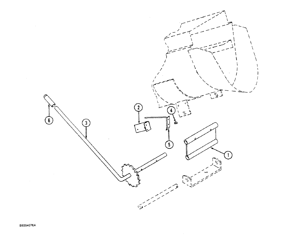 Схема запчастей Case IH 1250 - (9A-030[1]) - AUGER DRAG POSITIONER KIT, 1250 MACHINES, PRIOR TO P.I.N. 7001 (09) - CHASSIS ATTACHMENTS