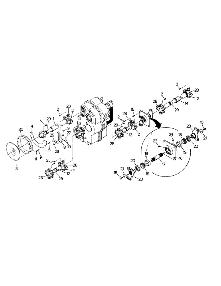 Схема запчастей Case IH CP-1400 - (04-39) - DRIVESHAFTS AND MOUNTING (04) - Drive Train