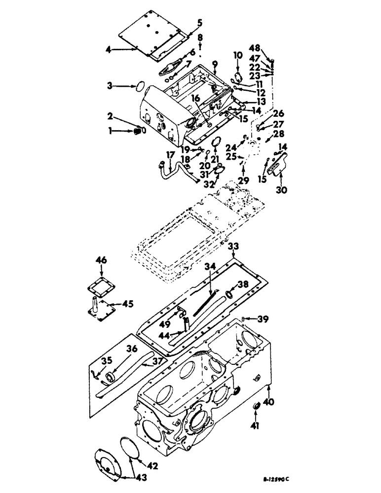 Схема запчастей Case IH 504 - (148) - REAR FRAME AND DRIVING MECHANISMS, REAR FRAME COVER AND CONNECTIONS, INTERNATIONAL TRACTORS Rear Frame & Driving Mechanisms