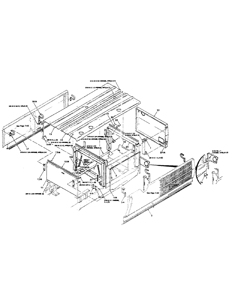 Схема запчастей Case IH 8830 - (7-38) - REAR STYLING AND SHIELD ASSEMBLIES (09) - CHASSIS