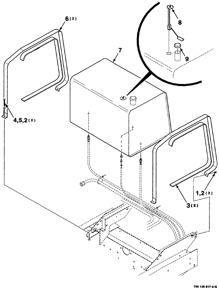 Схема запчастей Case IH 8880HP - (02-022) - FUEL TANK AND MOUNTING ASSEMBLY (10) - ENGINE