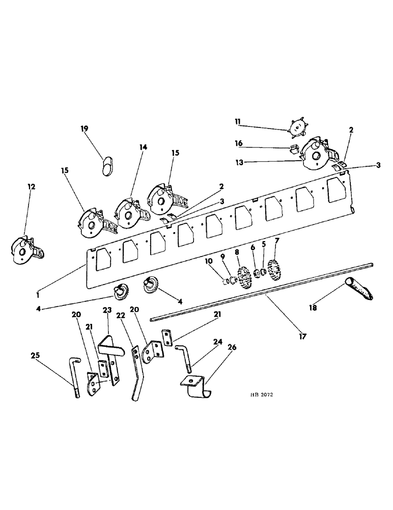 Схема запчастей Case IH 150 - (36) - FERTILIZER FEEDSHAFT AND DROP BOTTOM 