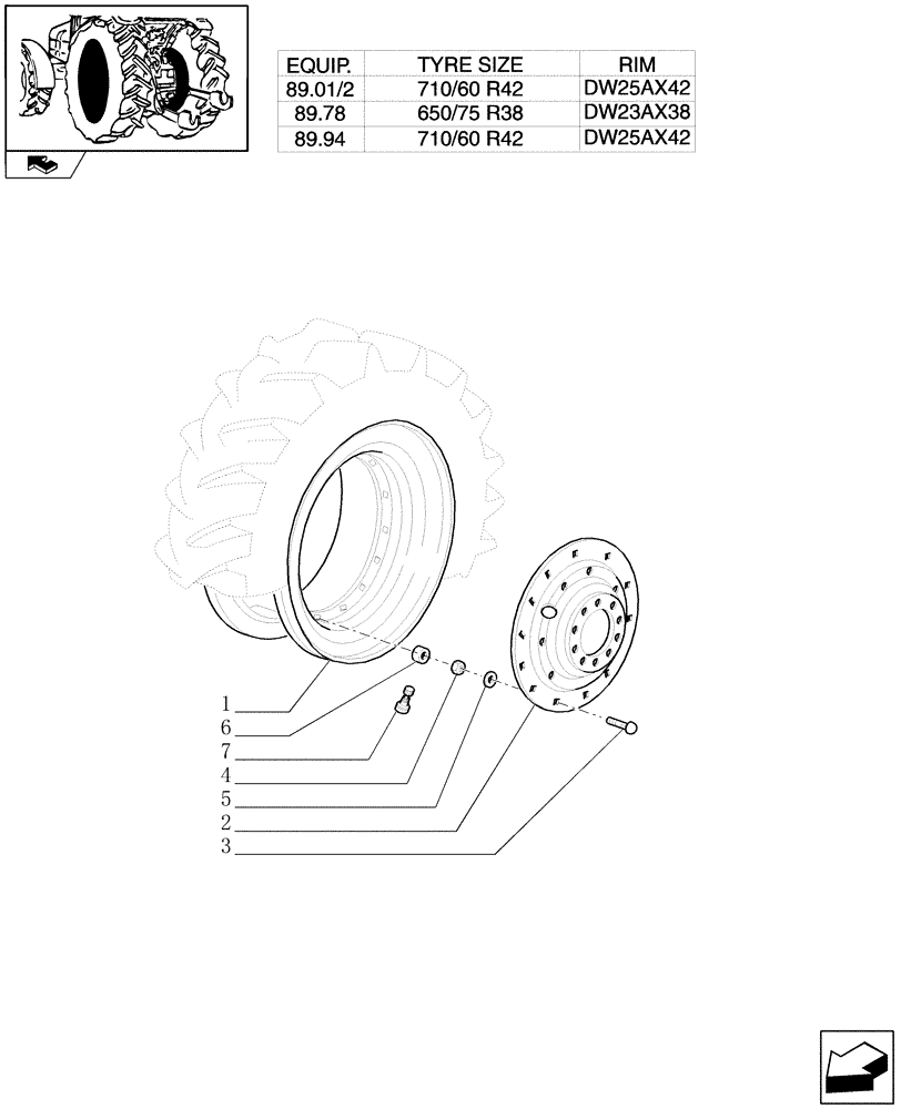 Схема запчастей Case IH PUMA 210 - (83.00[15]) - REAR WHEELS (11) - WHEELS/TRACKS