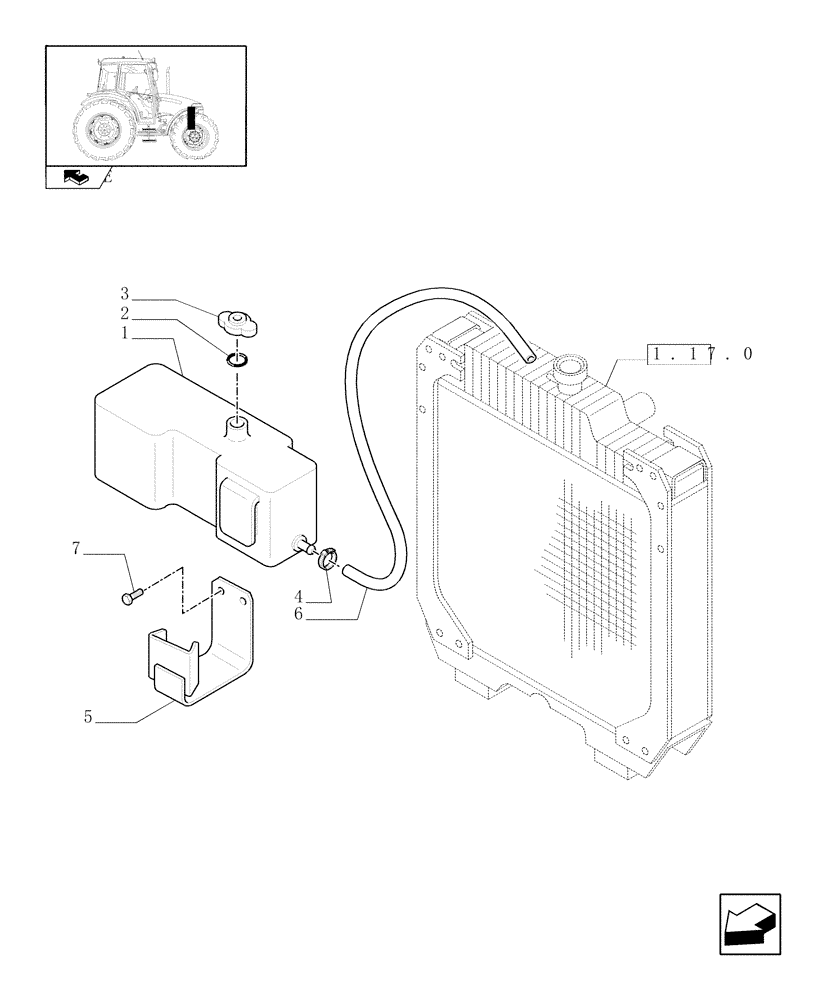 Схема запчастей Case IH FARMALL 60 - (1.17.2) - COOLING TANK (02) - ENGINE EQUIPMENT