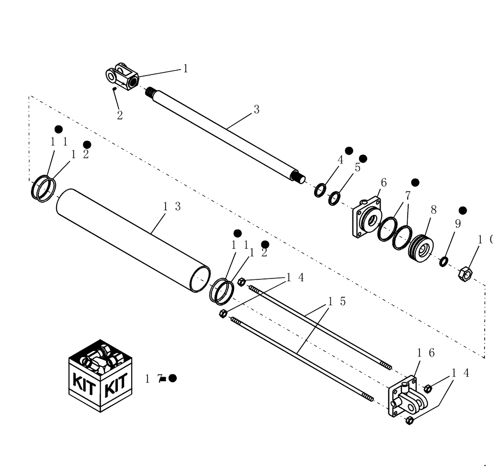 Схема запчастей Case IH 600 - (35.900.05) - 4" X 32" HYDRAULIC CYLINDER - MONARCH (35) - HYDRAULIC SYSTEMS