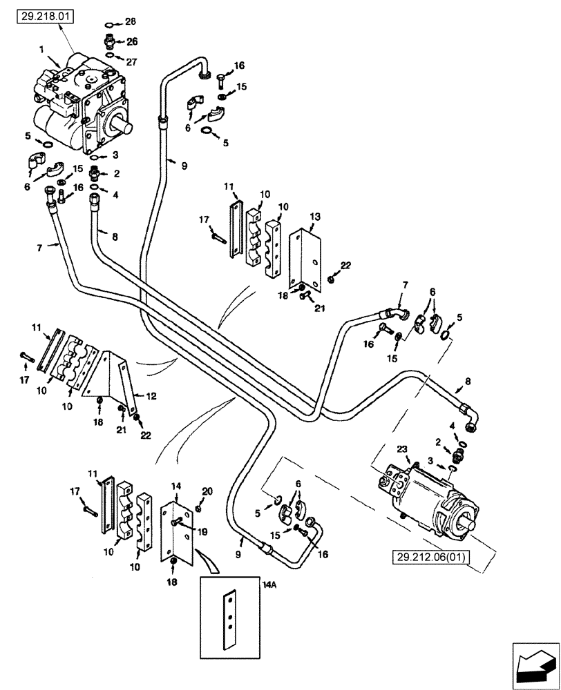 Схема запчастей Case IH 2588 - (29.212.01[01]) - HYDROSTATICS - PUMP AND MOTOR - SINGLE SPEED MOTOR (29) - HYDROSTATIC DRIVE