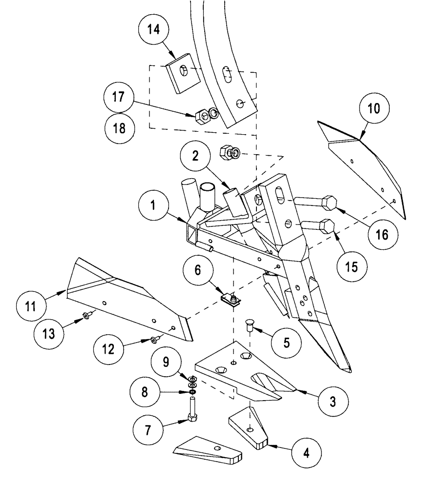 Схема запчастей Case IH ATX - (10-30) - STANDARD ANDERSON OPENER, TRIPLE SHOOT 12 INCH DRY FERTILIZER BEFORE 06/2003 (09) - CHASSIS/ATTACHMENTS