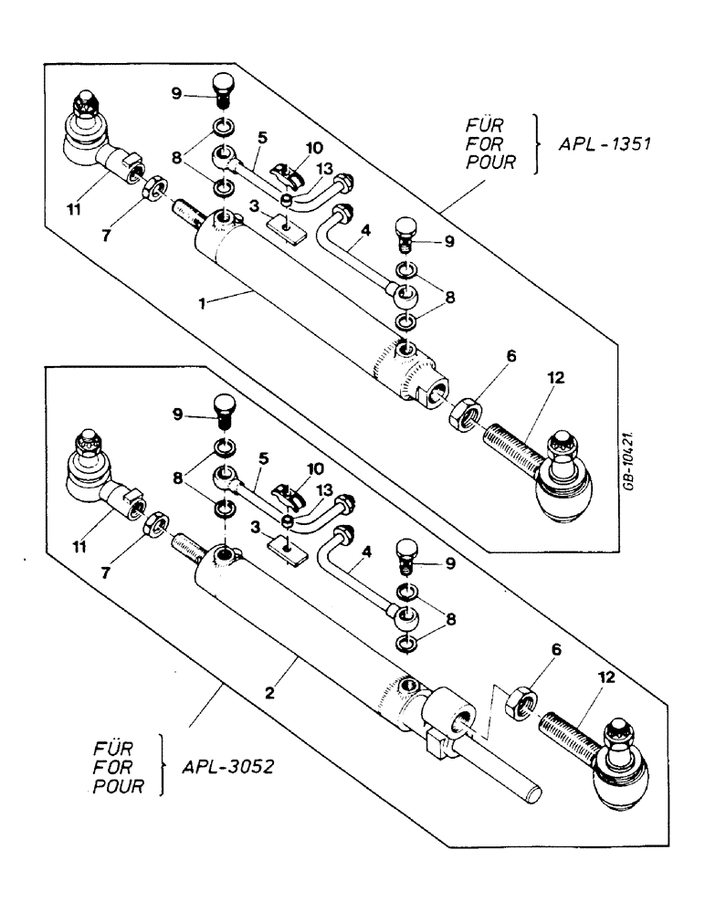 Схема запчастей Case IH 844S - (10-19) - STEERING CYLINDER, APL 1351 AND APL 3052 (07) - HYDRAULICS