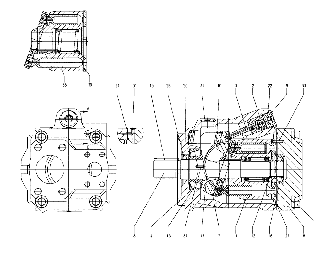 Схема запчастей Case IH FLX810 - (07-007) - PUMP, PRESS COMP-60CC Hydraulic Components