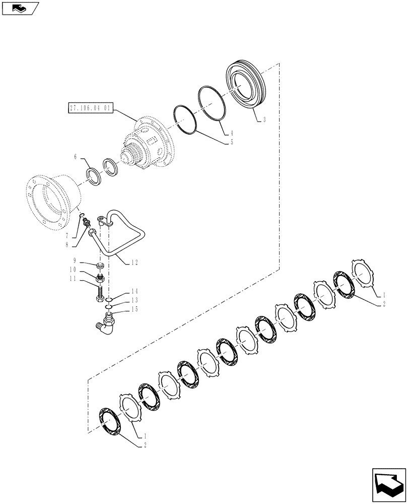 Схема запчастей Case IH PUMA 160 - (27.106.04[02]) - VAR - 390333 - REAR AXLE - DIFFERENTIAL LOCK COMPONENTS (27) - REAR AXLE SYSTEM