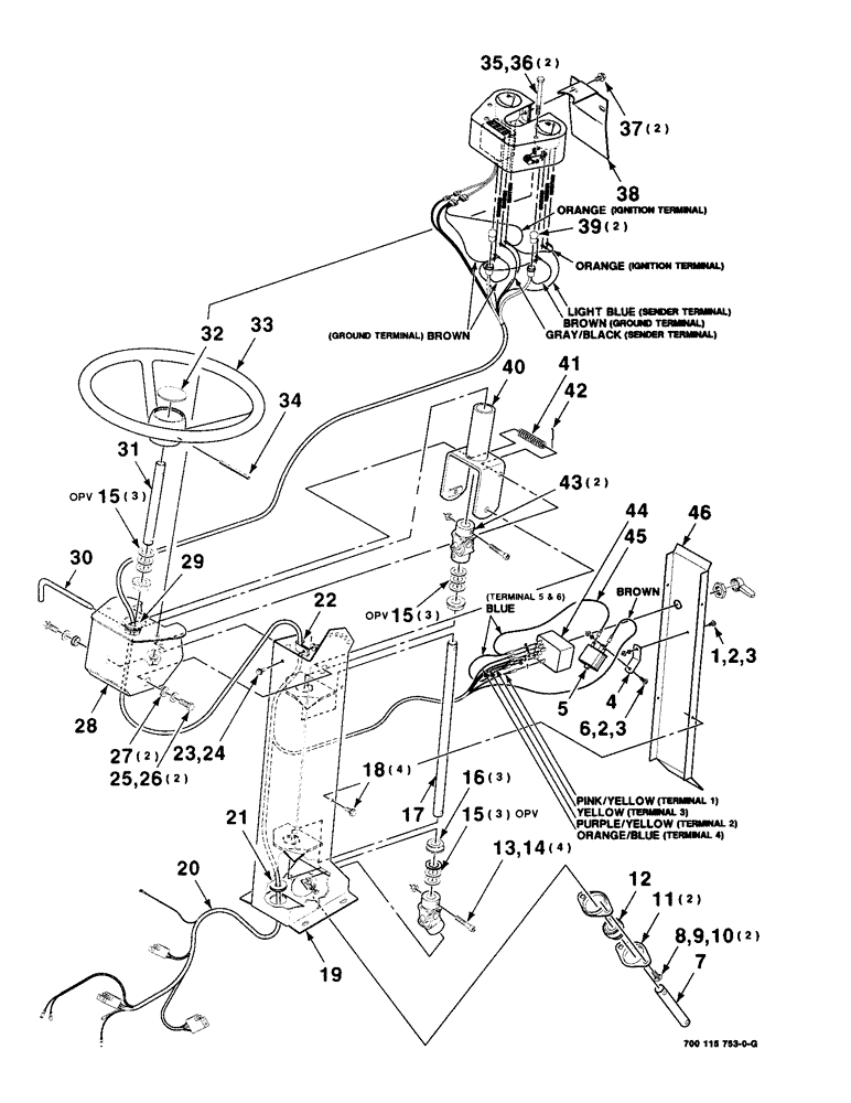 Схема запчастей Case IH 8850 - (04-02) - STEERING COLUMN ASSEMBLY (04) - ELECTRICAL SYSTEMS