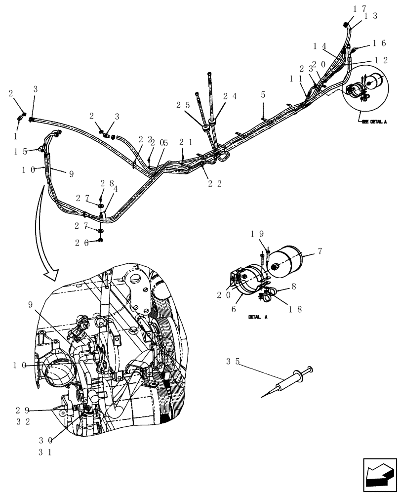 Схема запчастей Case IH 8120 - (50.200.04[02]) - A/C & HEATER HOSES - 8120/8120(LA) (50) - CAB CLIMATE CONTROL