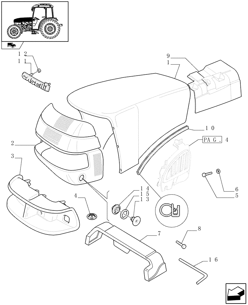 Схема запчастей Case IH FARMALL 85C - (1.83.0[01]) - HOODS (08) - SHEET METAL