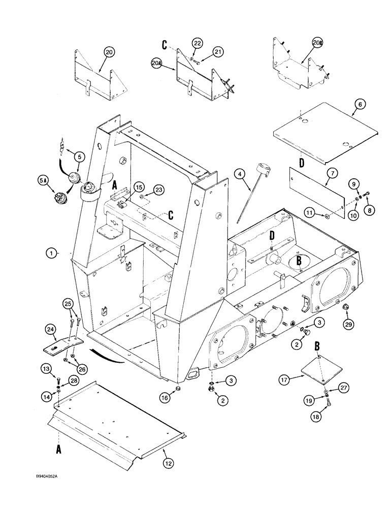 Схема запчастей Case IH 1825 - (9-02) - CHASSIS AND COVERS (09) - CHASSIS/ATTACHMENTS