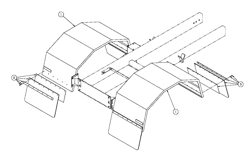 Схема запчастей Case IH FLX3330B - (10-003) - REAR FENDERS Options