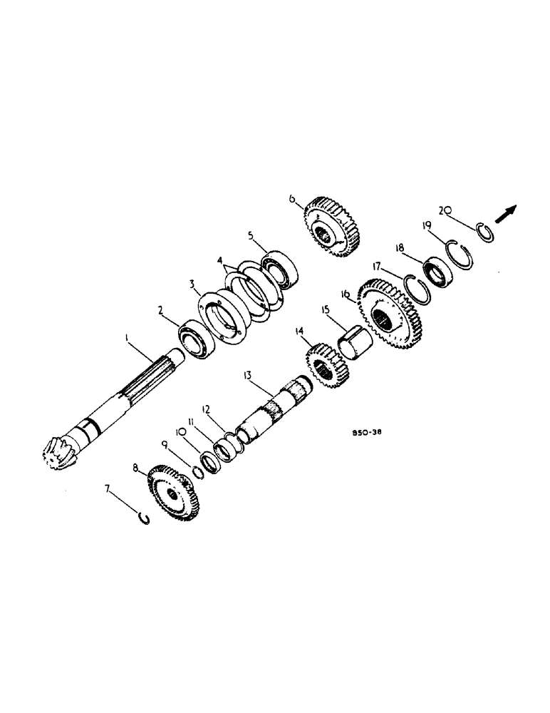 Схема запчастей Case IH HYDRO 84 - (07-20) - DRIVE TRAIN, RANGE TRANSMISSION, IN REAR FRAME, HYDRO 84 TRACTORS (04) - Drive Train