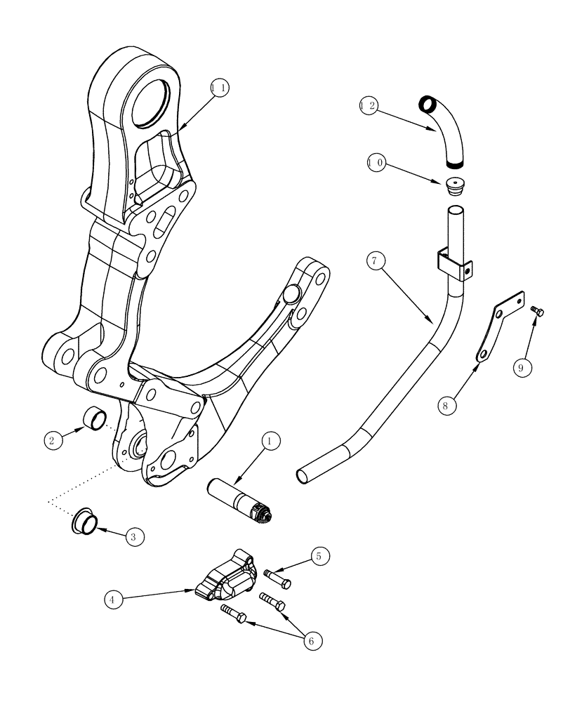 Схема запчастей Case IH MX200 - (09-59) - DRAFT CONTROL PINS HITCH (09) - CHASSIS/ATTACHMENTS