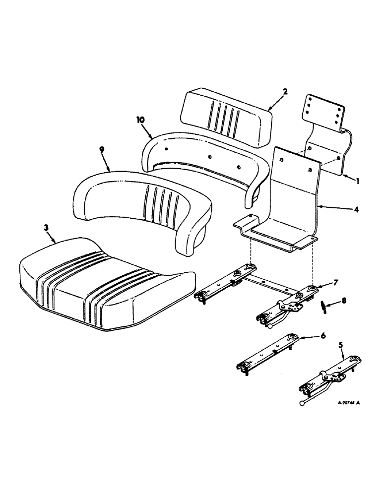 Схема запчастей Case IH 2656 - (M-4) - SEAT, OPERATORS PLATFORM AND MISCELLANEOUS, DELUXE SEAT P/N 403361R92, INTERNATIONAL TRACTORS (10) - OPERATORS PLATFORM