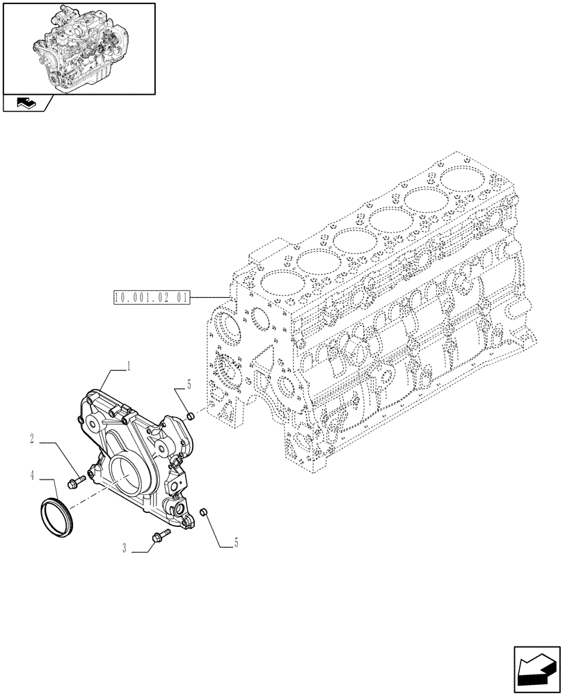 Схема запчастей Case IH F4GE9684R J603 - (10.102.02[02]) - CRANKCASE COVERS (4894734) 