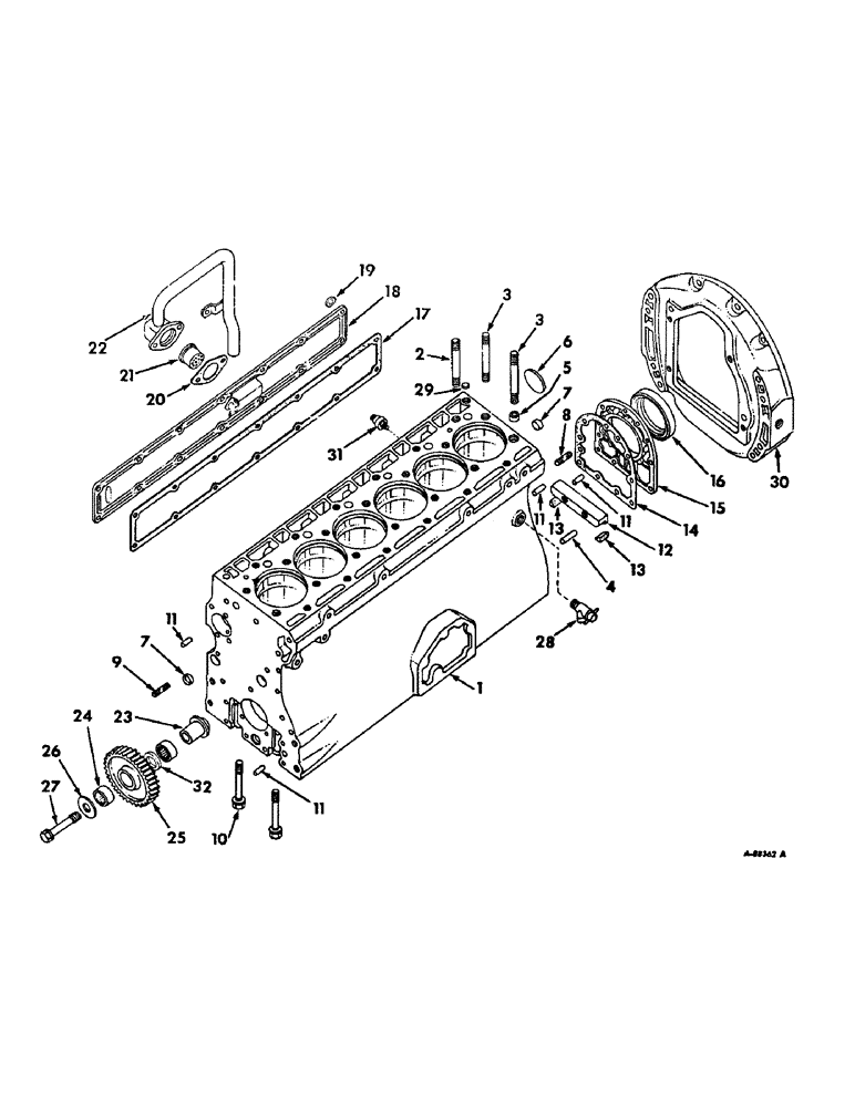 Схема запчастей Case IH 2706 - (D-21) - DIESEL ENGINES, CRANKCASE AND RELATED PARTS (01) - ENGINE