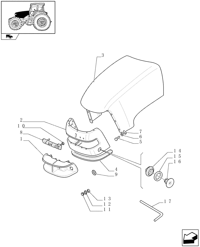 Схема запчастей Case IH FARMALL 85U - (1.83.0[01]) - HOODS (08) - SHEET METAL