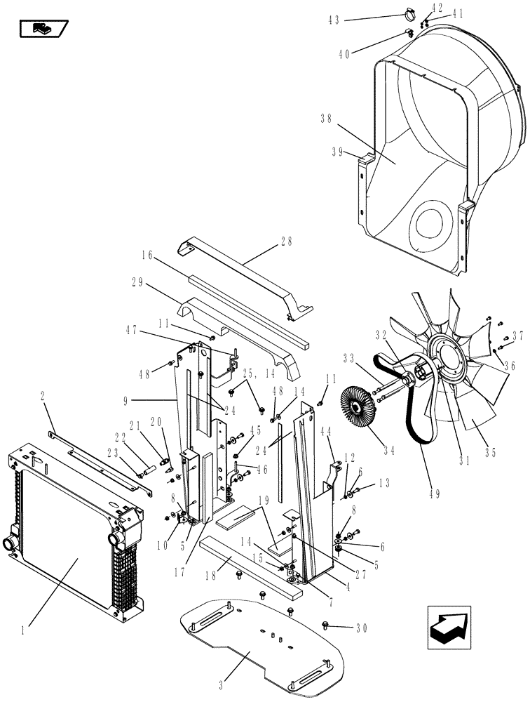 Схема запчастей Case IH MAGNUM 180 - (10.406.01) - RADIATOR & FAN SHROUD (10) - ENGINE