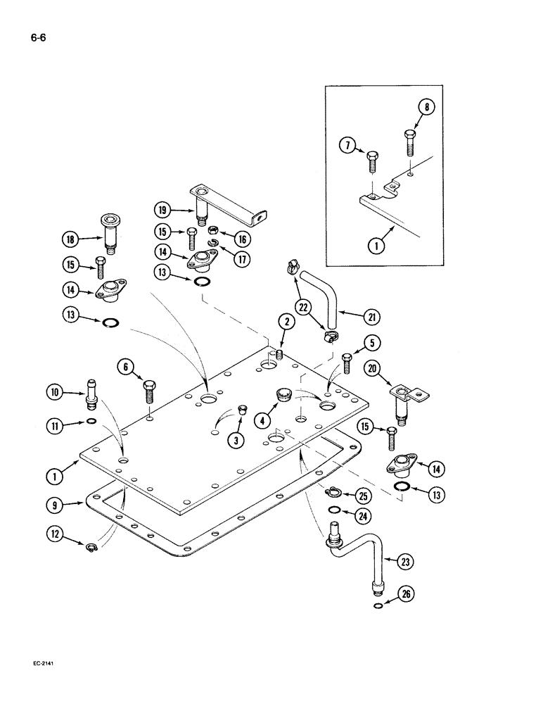 Схема запчастей Case IH 395 - (6-006) - CLUTCH HOUSING, TOP COVER (06) - POWER TRAIN