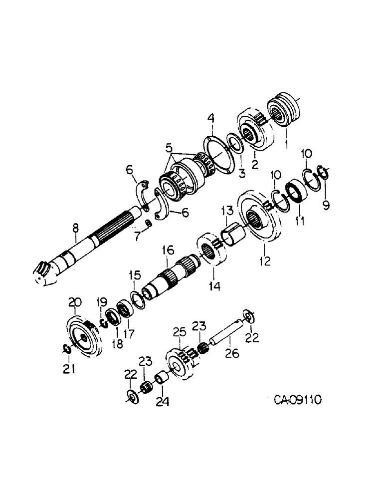 Схема запчастей Case IH 684 - (07-21) - DRIVE TRAIN, RANGE TRANSMISSION, IN REAR FRAME, 684 TRACTORS (04) - Drive Train