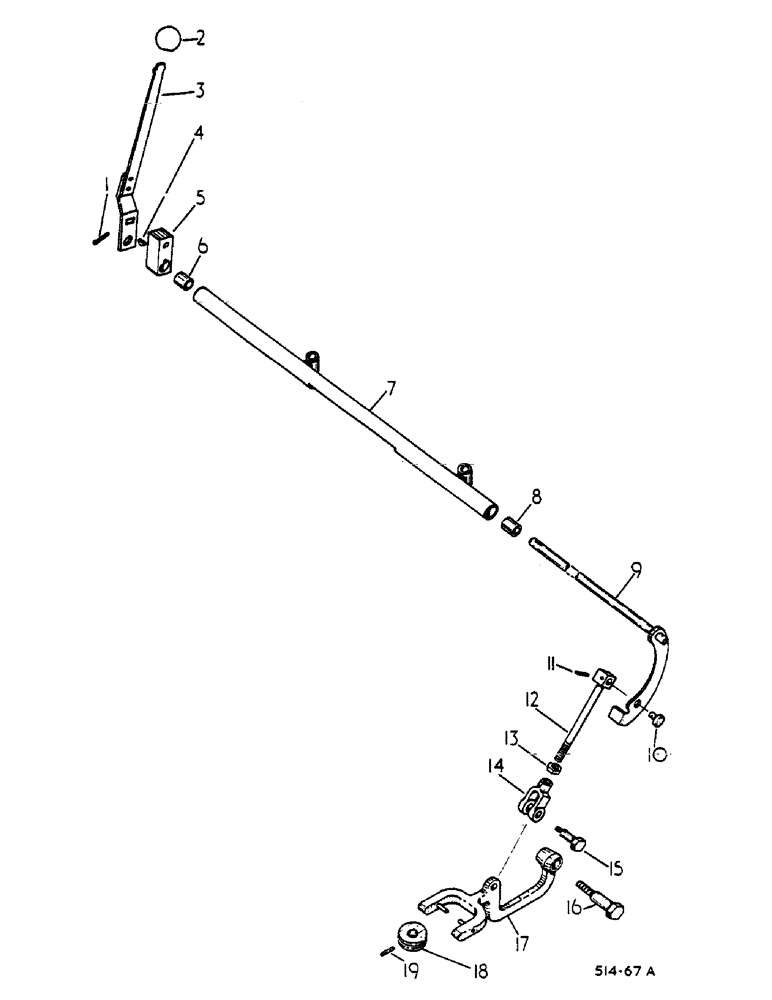 Схема запчастей Case IH 684 - (07-126) - POWER TAKE-OFF LEVER AND CONNECTIONS, 684 (04) - Drive Train