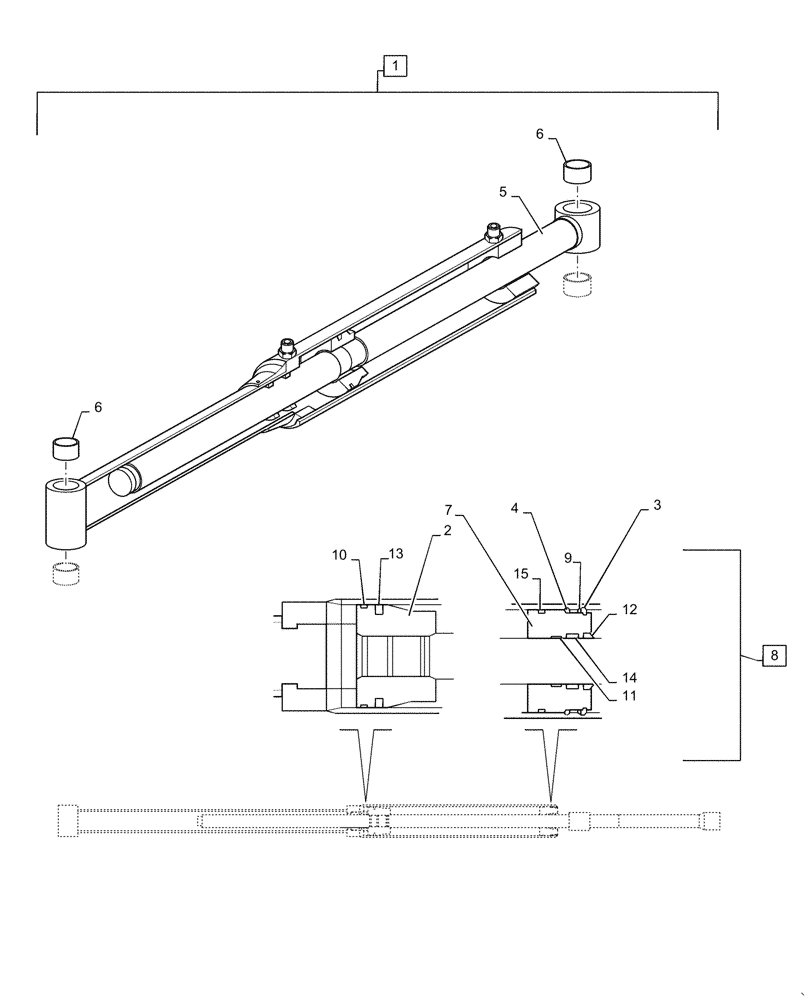 Схема запчастей Case IH LX760 - (35.701.080) - BOOM LIFT CYLINDER - MSL (35) - HYDRAULIC SYSTEMS