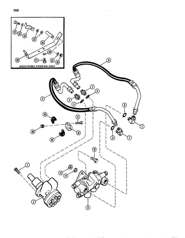 Схема запчастей Case IH 770 - (110) - HYDROSTATIC STEERING SYSTEM (05) - STEERING