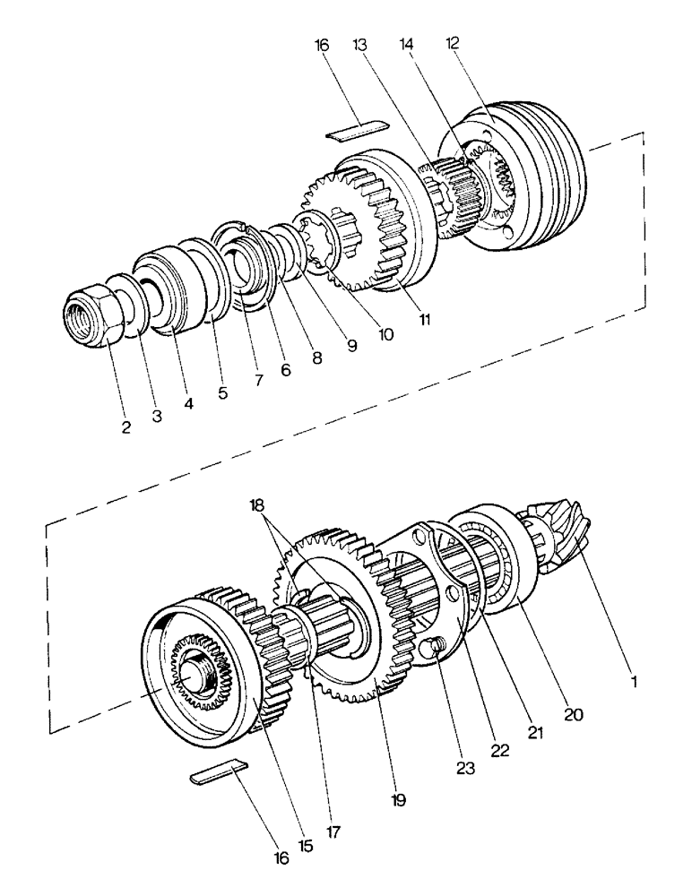 Схема запчастей Case IH 996 - (C03-1) - GEARBOX, BEVEL PINION SHAFT, 990, 990Q, 990SK, 995, 995Q, 995SK, 996, 996Q, 996SK, 990G, 995G, 996G Gearbox