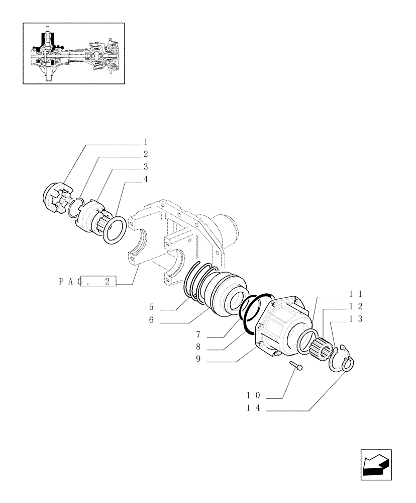 Схема запчастей Case IH JX90U - (1.40.0/45[04]) - (VAR.325) ELECTROHYD. FRONT DIFFENTIAL LOCK 40 KM/H, BRAKES AND MUDGUARDS - SLEEVES (04) - FRONT AXLE & STEERING