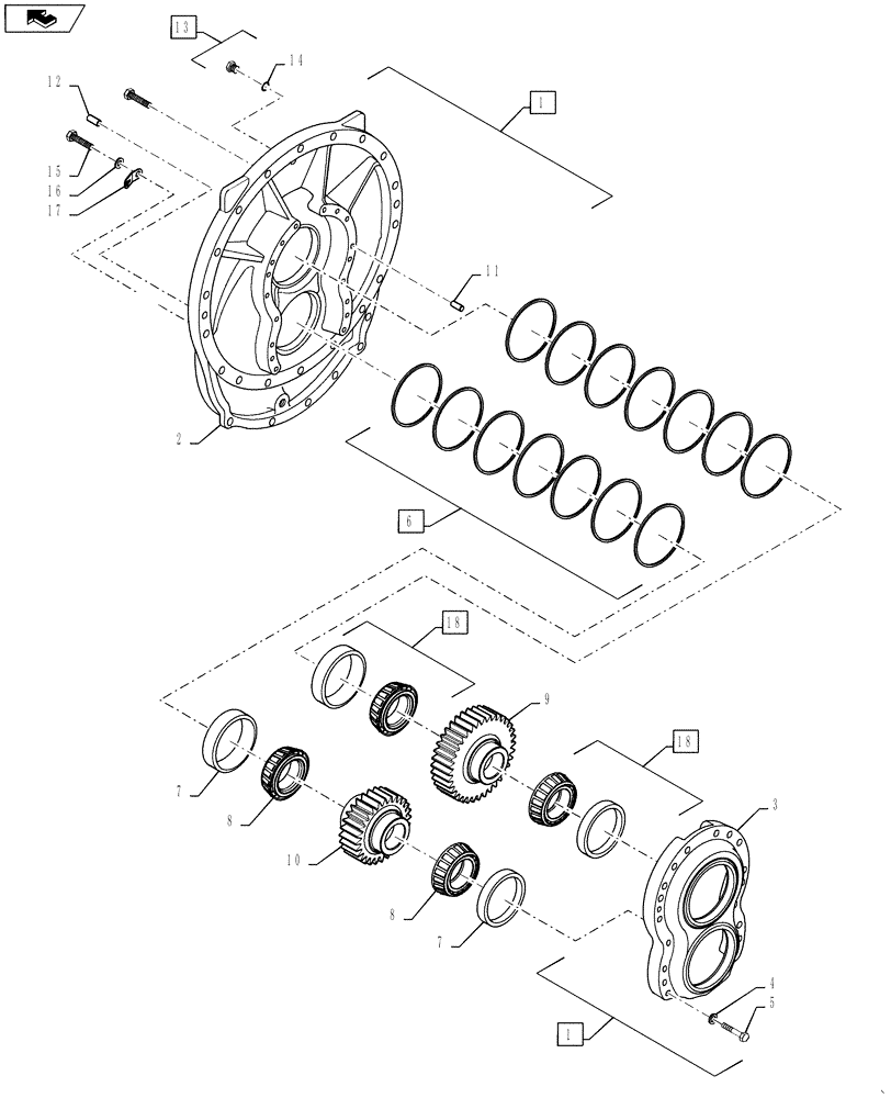 Схема запчастей Case IH QUADTRAC 600 - (25.100.26) - 600 SERIES AXLE - OFFSET BEARING CARRIER - QUADTRAC 550 & 600 (25) - FRONT AXLE SYSTEM