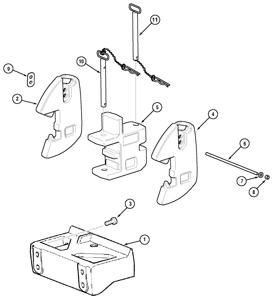 Схема запчастей Case IH CX50 - (09-04) - FRONT WEIGHTS (09) - CHASSIS/ATTACHMENTS