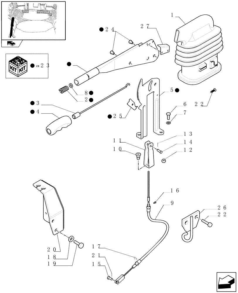 Схема запчастей Case IH PUMA 125 - (1.95.1/01) - ELECTRONIC PARK LOCK - HANDBRAKE CONTROL (VAR.330083-331083) (10) - OPERATORS PLATFORM/CAB