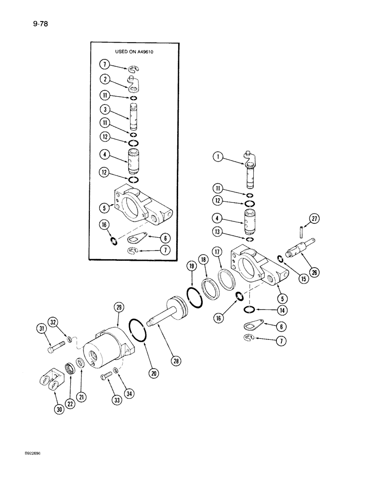 Схема запчастей Case IH 7130 - (9-078) - SEAT CYLINDER ASSEMBLY, AIR/OIL SUSPENSION SEAT (09) - CHASSIS/ATTACHMENTS