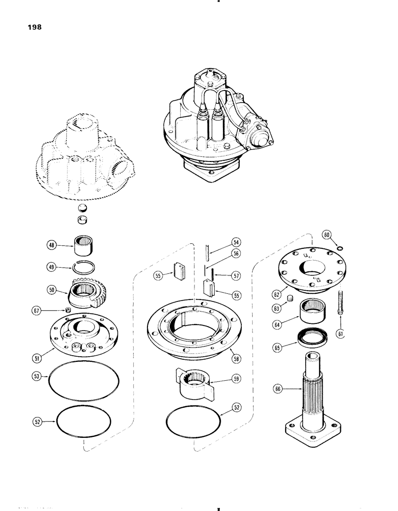 Схема запчастей Case IH 470 - (198) - POWER STEERING GEAR, WITH DUAL FRONT WHEEL (05) - STEERING