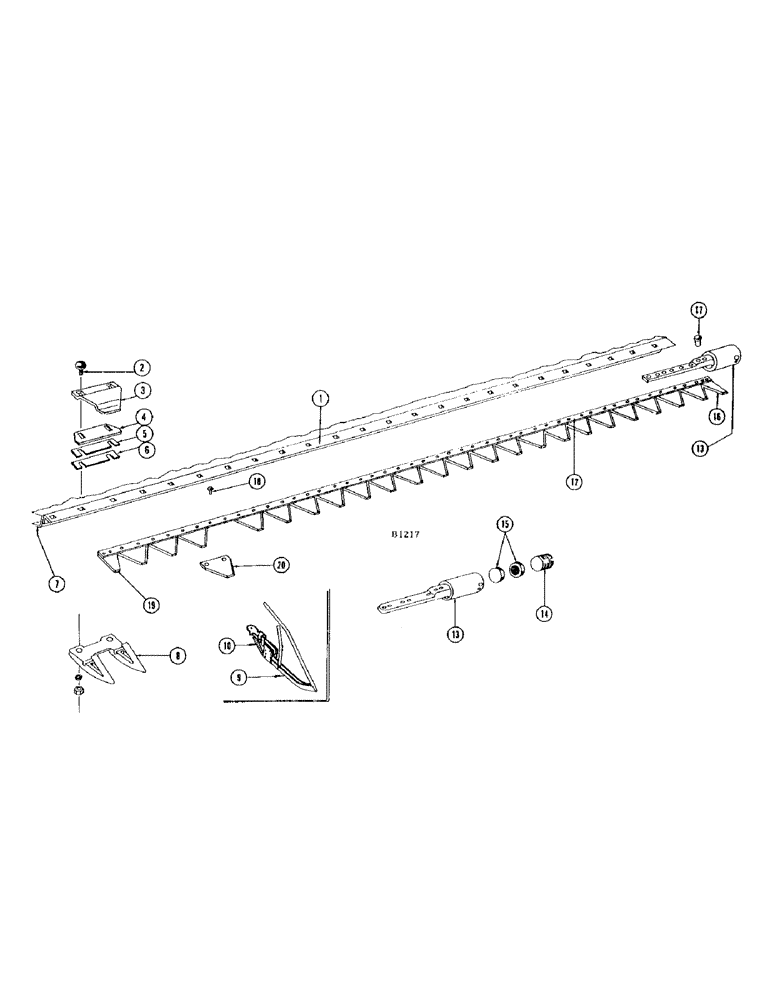 Схема запчастей Case IH 1010 - (052) - SICKLE AND CUTTER BAR, 16 FOOT, 18 FOOT (58) - ATTACHMENTS/HEADERS