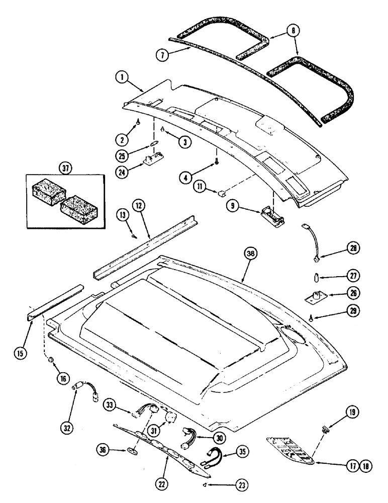 Схема запчастей Case IH 8930 - (9-094) - CAB, HEADLINER AND CONTROL PANEL (09) - CHASSIS/ATTACHMENTS