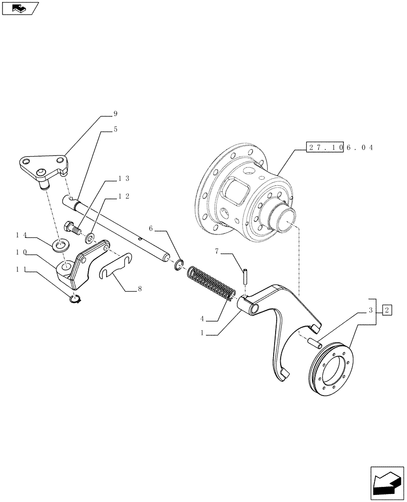 Схема запчастей Case IH FARMALL 65C - (27.110.01) - REAR DIFFERENTIAL LOCKS (27) - REAR AXLE SYSTEM