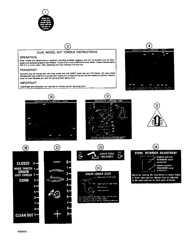 Схема запчастей Case IH 1644 - (9H-30) - DECALS, GENERAL INSTRUCTIONS (12) - CHASSIS