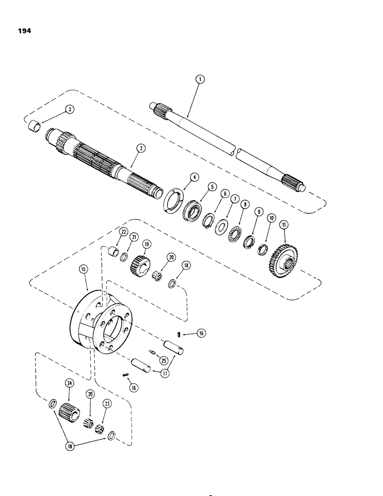 Схема запчастей Case IH 1270 - (194) - CLUTCH PLANETARY, USED PRIOR TO TRANSMISSION SERIAL NUMBER 10032007 (06) - POWER TRAIN