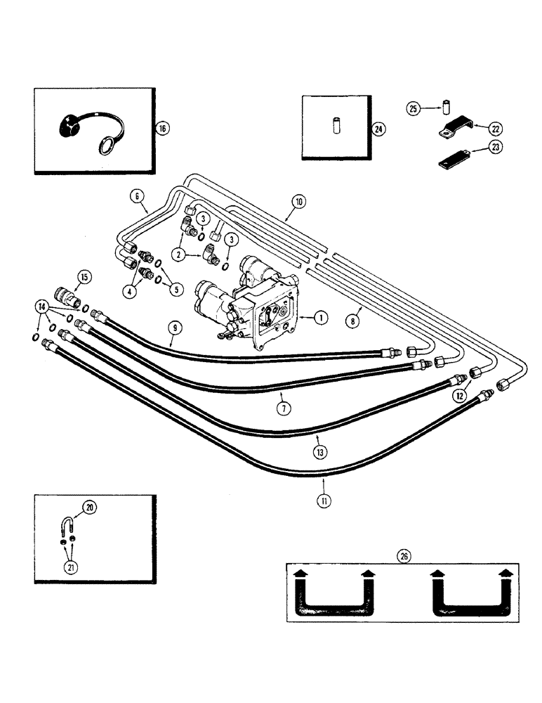 Схема запчастей Case IH 2470 - (328) - REMOTE HYDRAULIC COUPLER CIRCUITRY, WITH SINGLE DUAL CONTROL VALVE P.I.N. 8826987 AND AFTER (08) - HYDRAULICS