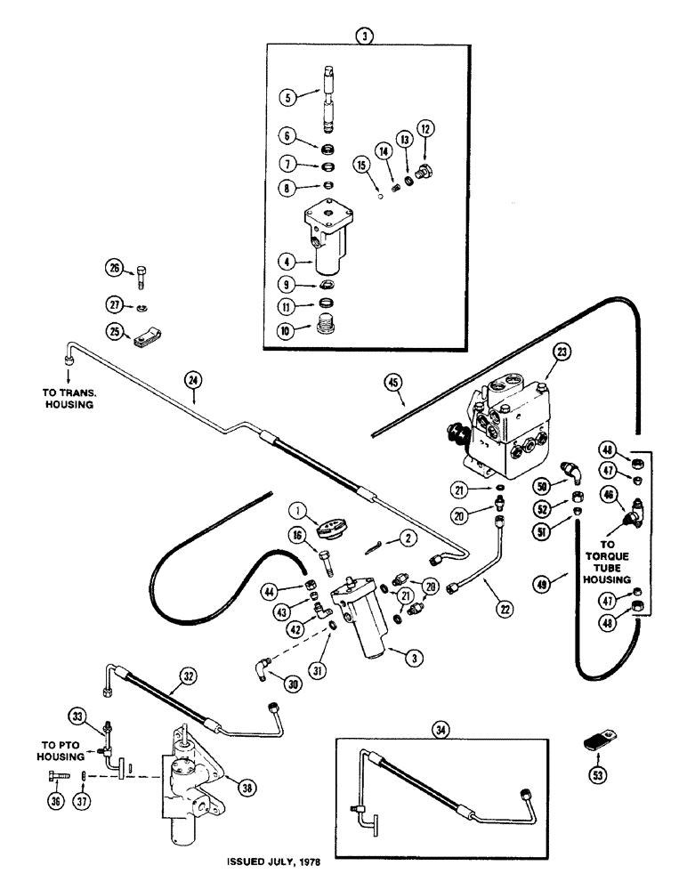 Схема запчастей Case IH 1570 - (130) - DIFFERENTIAL LOCK VALVES AND LINES (06) - POWER TRAIN