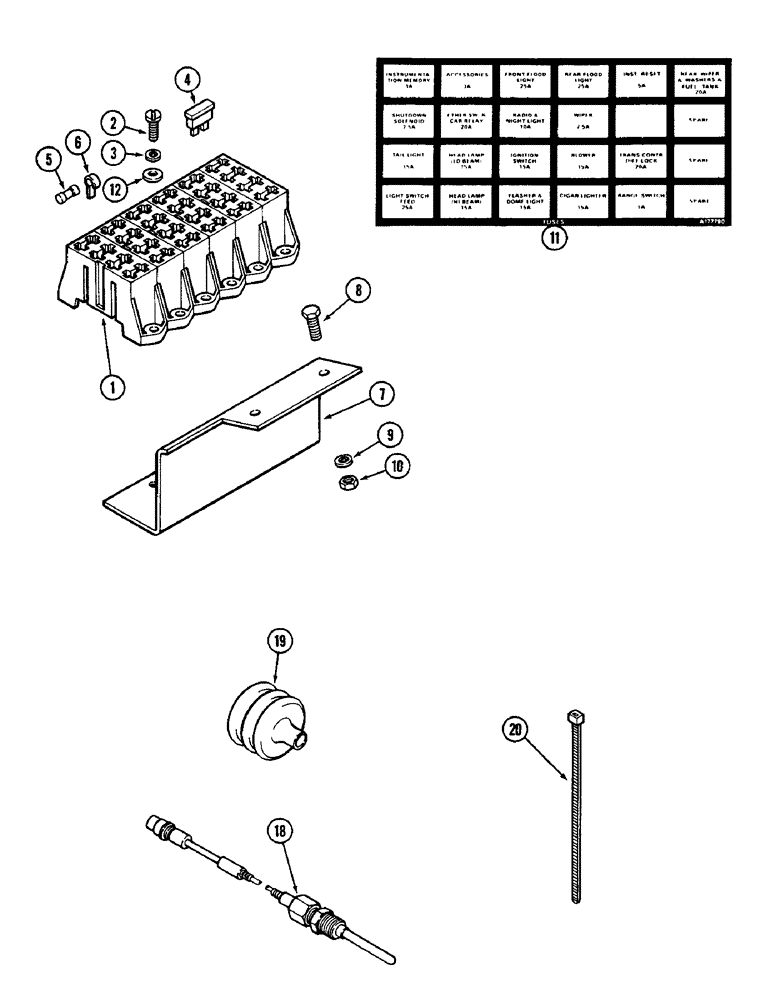 Схема запчастей Case IH 2096 - (4-056) - FUSES AND FUSE HOLDER (04) - ELECTRICAL SYSTEMS