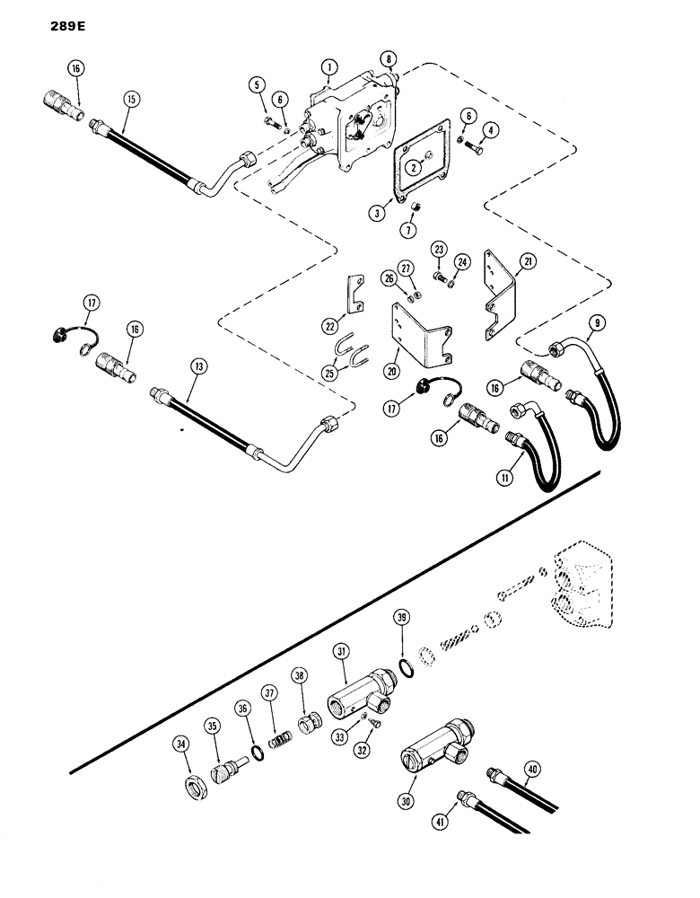 Схема запчастей Case IH 870 - (289E) - BREAK-AWAY COUPLINGS AND LINES, PRESSURE COUPLINGS (08) - HYDRAULICS