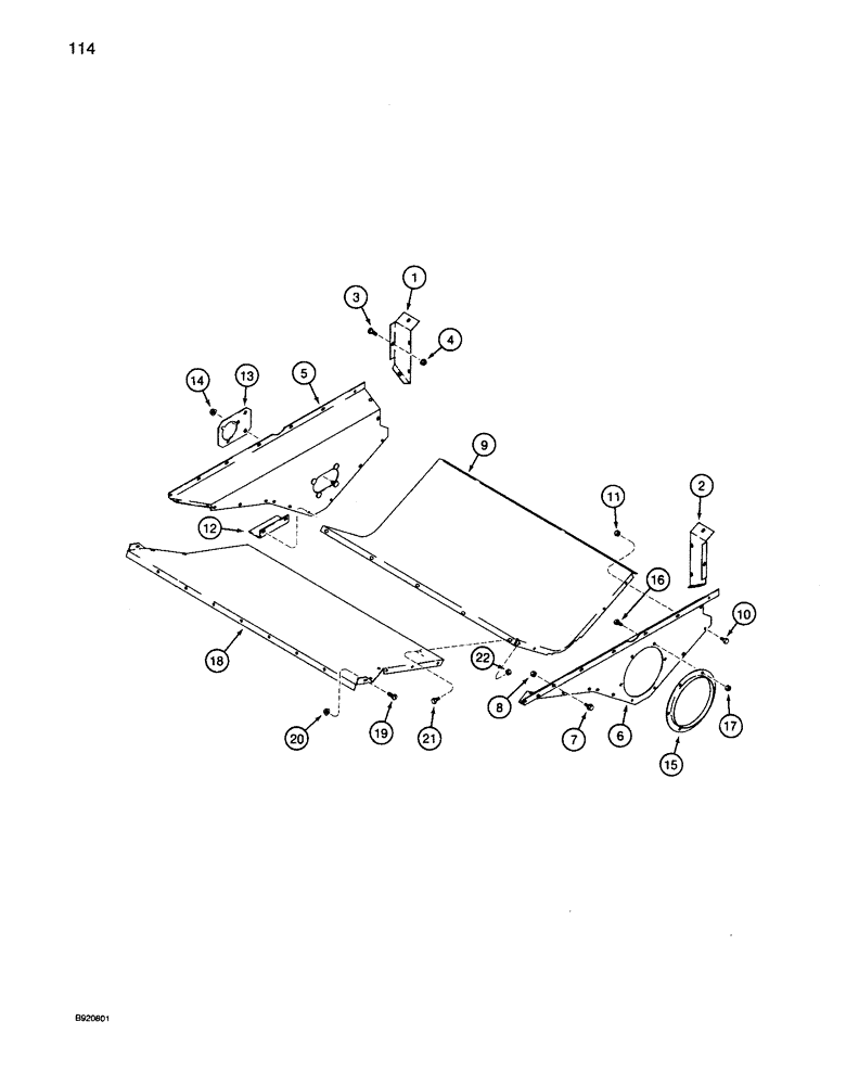 Схема запчастей Case IH 1680 - (114) - GRAIN AUGER TROUGH, EXTENDED LENGTH CLEANING SYSTEM (80) - CROP STORAGE/UNLOADING